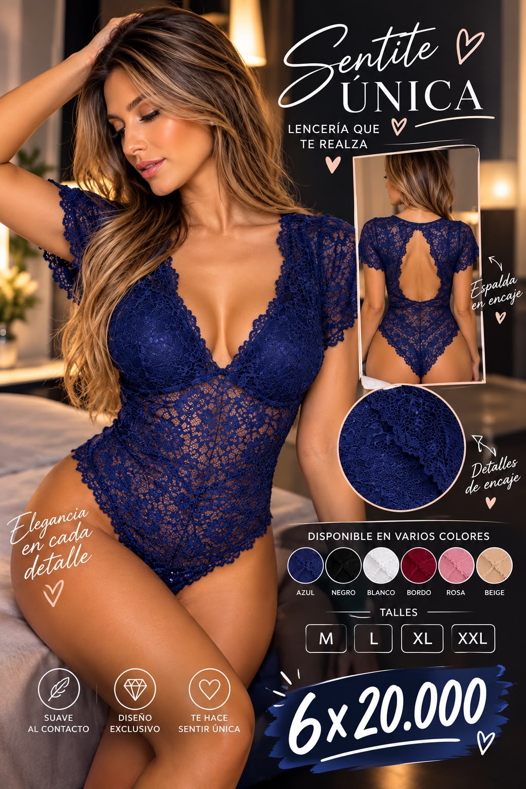 Body de encaje espalda abierta