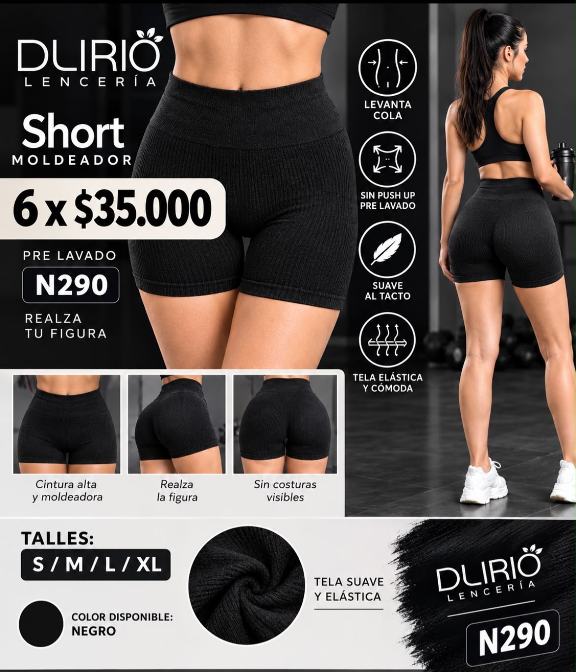 Short moldeador D'Lirio N290 — Pack x6
